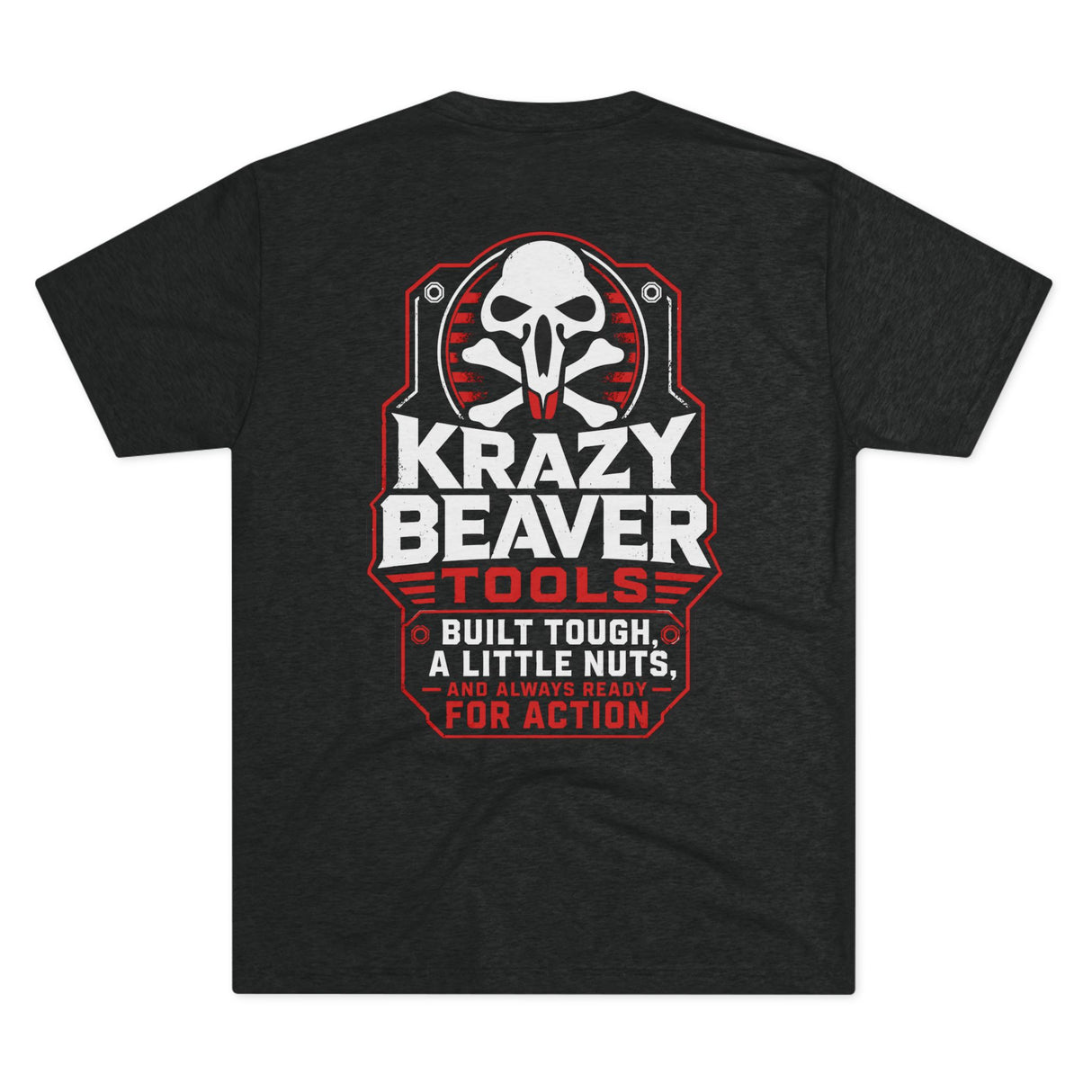 Krazy Beaver Tools Graphic Tee — 'Built Tough, A Little Nuts' Workwear T-Shirt