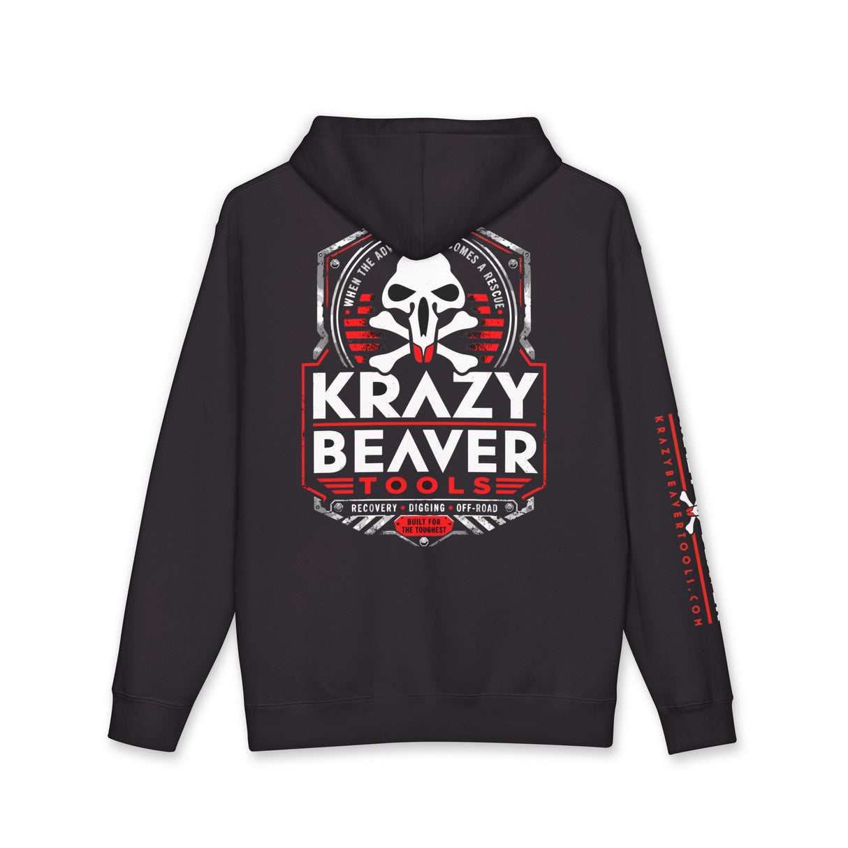 Krazy Beaver Tools Logo Hoodie — Skull & Flag Workwear Pullover