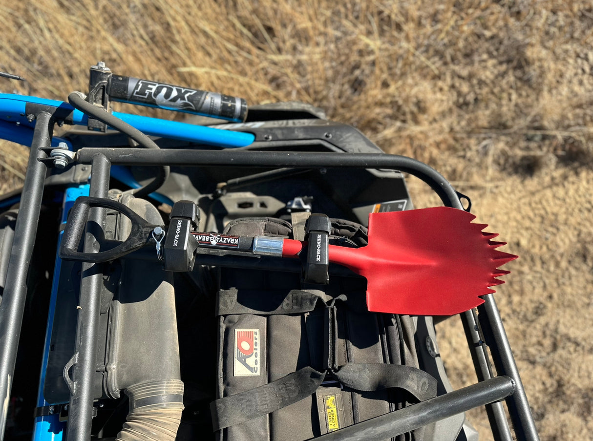 Universal ATV / UTV Roll Bar Locking Shovel Mount Kit  (Rhino Rack "Stow It" mount with Axia Alloys Clamp)