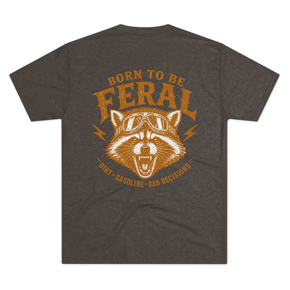 Born to Be Feral Graphic Tee — Vintage Raccoon Biker Shirt