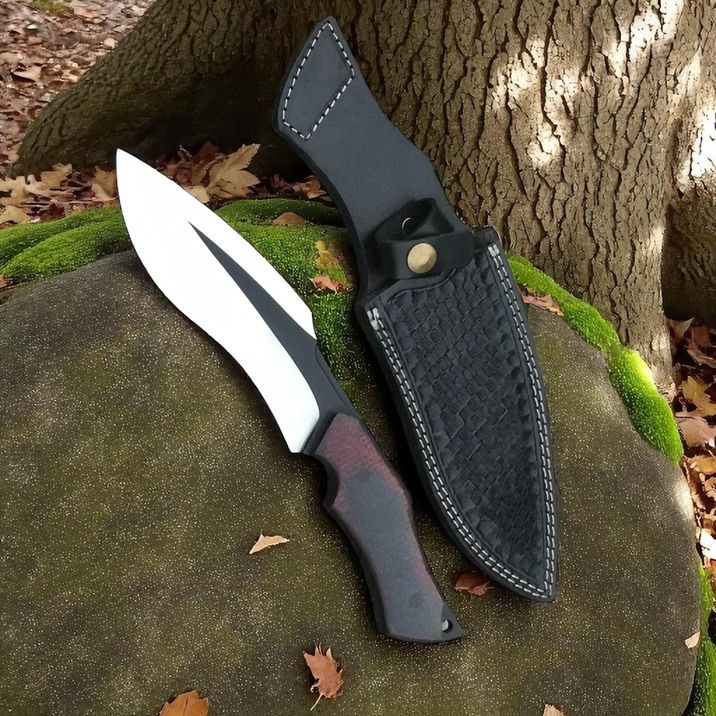 Bushcraft Knife – 5 mm Blade & Red Micarta Handle
