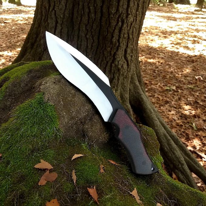 Bushcraft Knife – 5 mm Blade & Red Micarta Handle