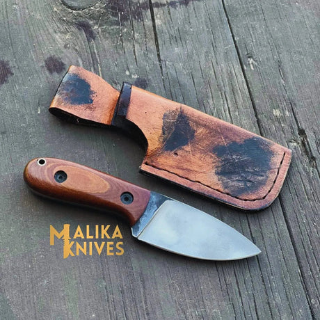 Premium Custom EDC Skinner Knife with Handcrafted Leather Sheath - Razor-Sharp Survival Tool-0023