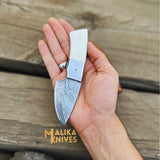 Mini Modern Tanto Skinner Knife - Camel Bone Handle for Precision Cutting & Stylish Design-0030