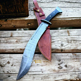 Damascus Kukri Bowie Knife Wenge Wood Full Tang