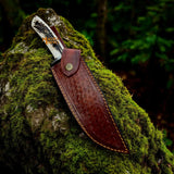 Damascus Stag Handle Bowie Knife Full Tang