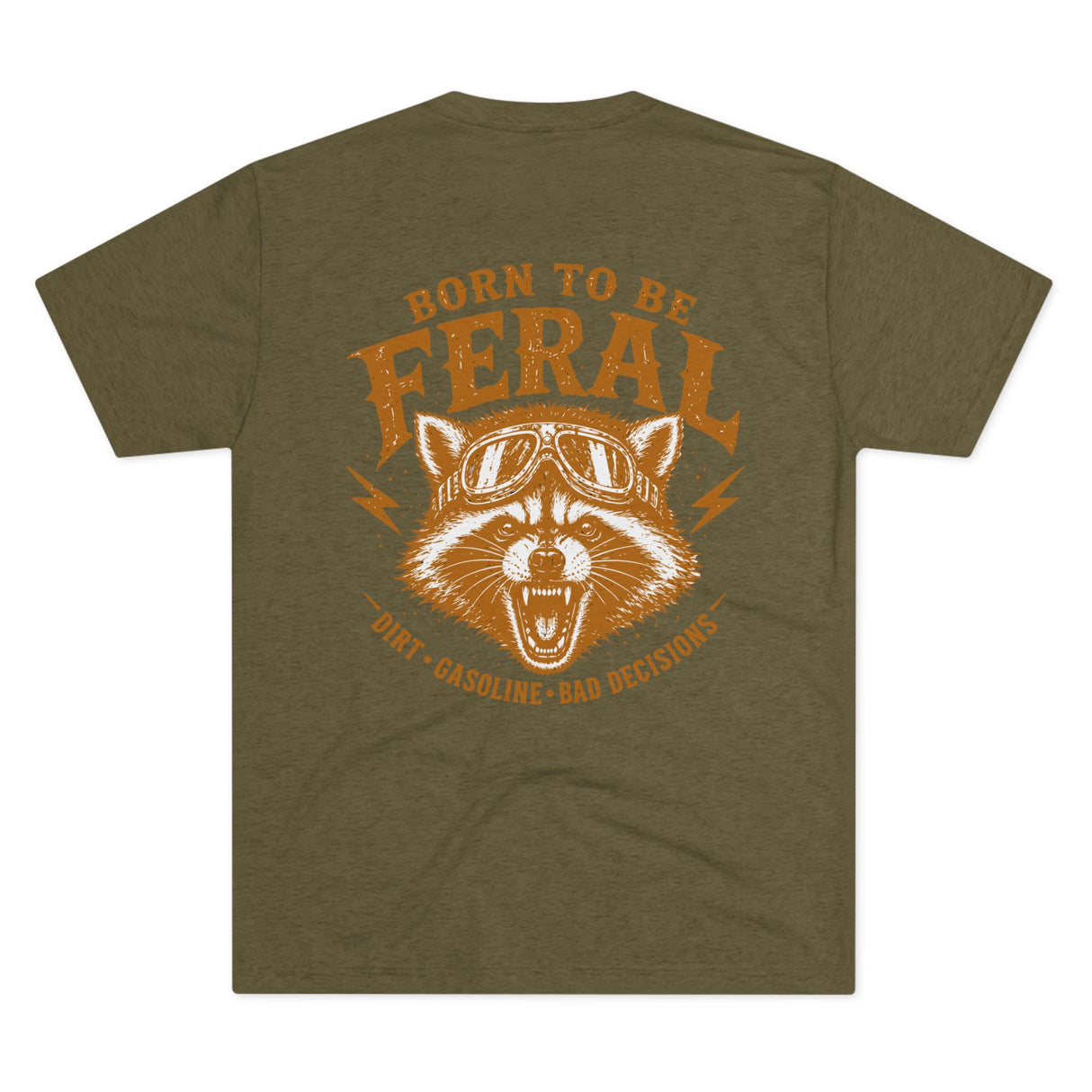 Born to Be Feral Graphic Tee — Vintage Raccoon Biker Shirt