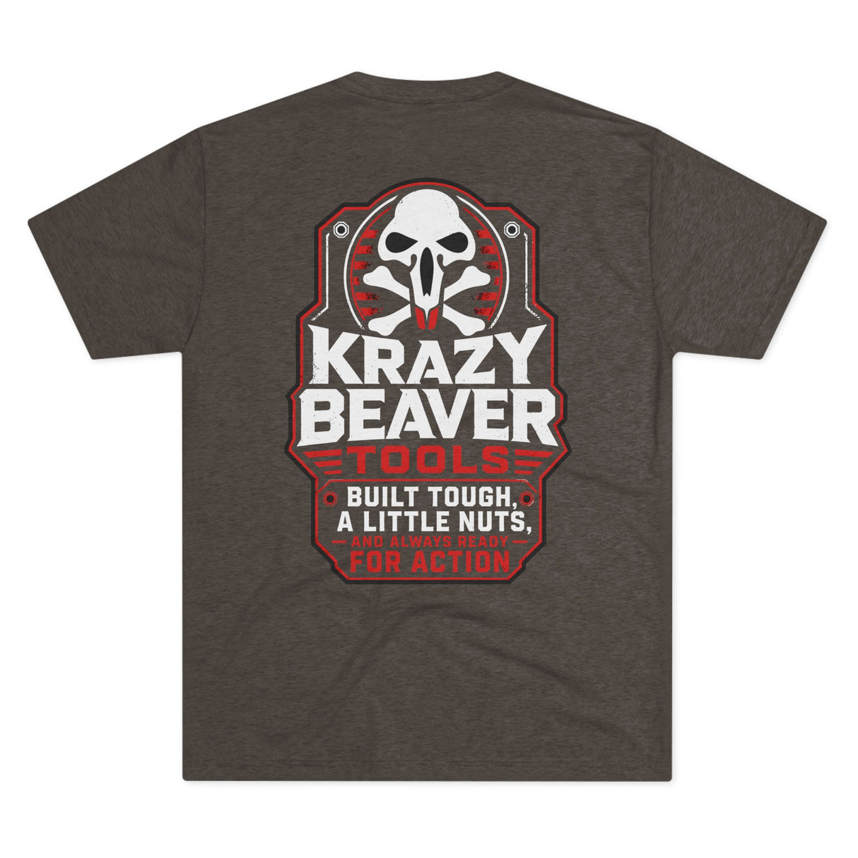 Krazy Beaver Tools Graphic Tee — 'Built Tough, A Little Nuts' Workwear T-Shirt