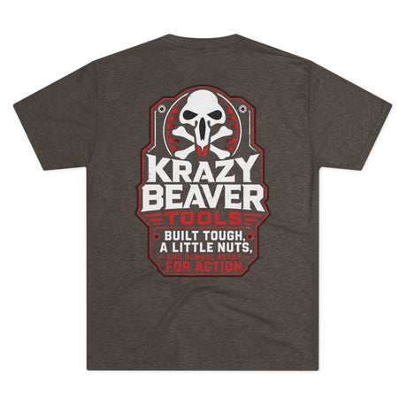 Krazy Beaver Tools Graphic Tee — 'Built Tough, A Little Nuts' Workwear T-Shirt