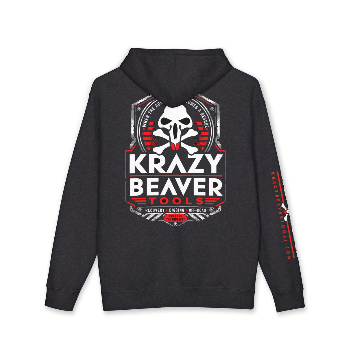 Krazy Beaver Tools Logo Hoodie — Skull & Flag Workwear Pullover