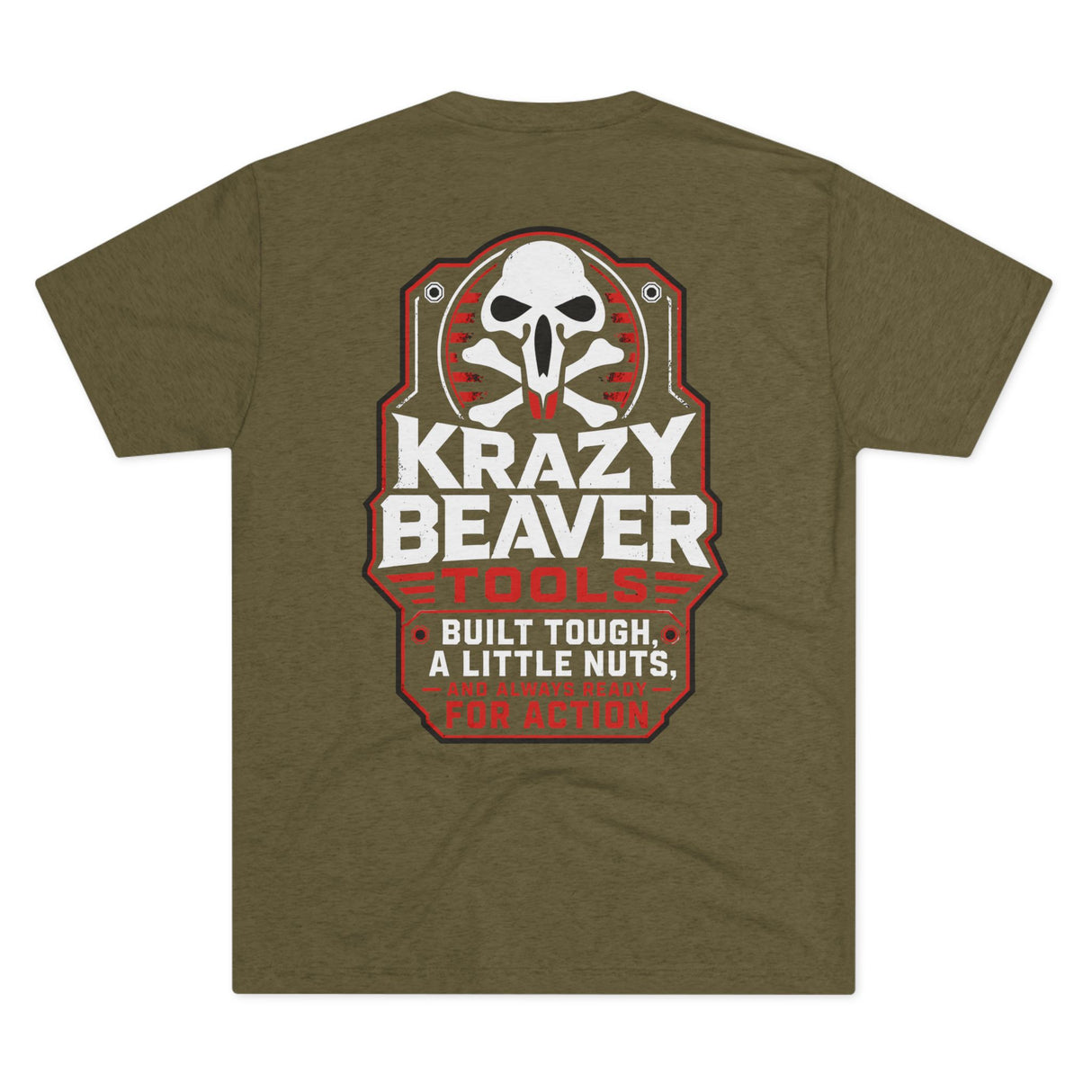 Krazy Beaver Tools Graphic Tee — 'Built Tough, A Little Nuts' Workwear T-Shirt