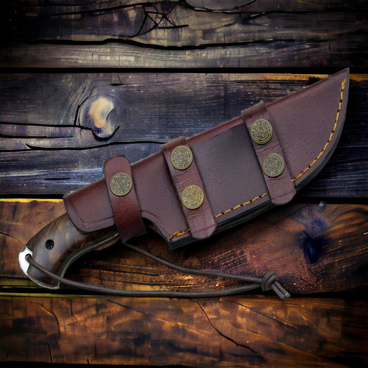 D2 Hunting Knife with Rosewood Handle Full Tang