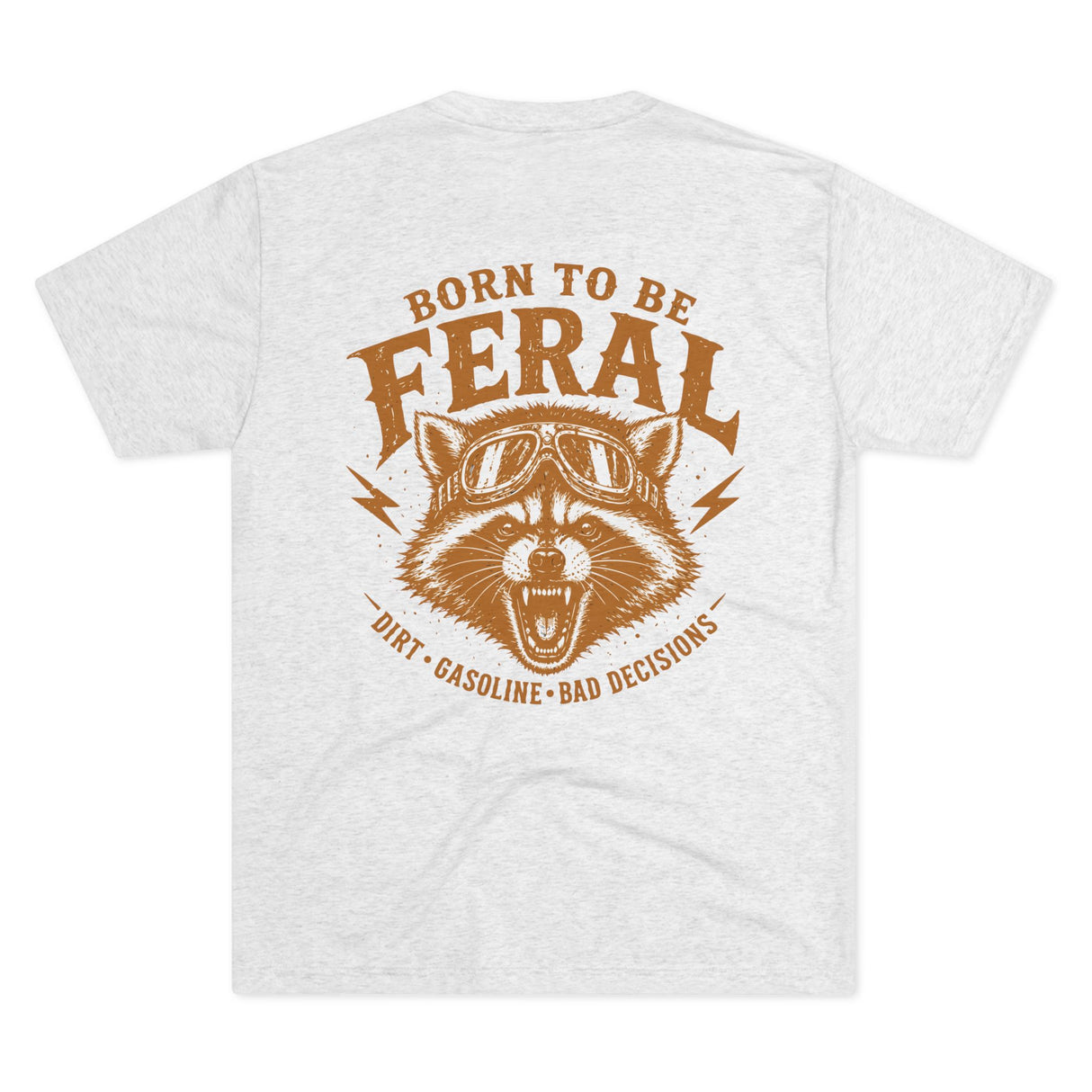 Born to Be Feral Graphic Tee — Vintage Raccoon Biker Shirt