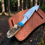 D2 Steel Cowboy Gut Hook Knife | 5mm Thick Blade | Pancake Sheath