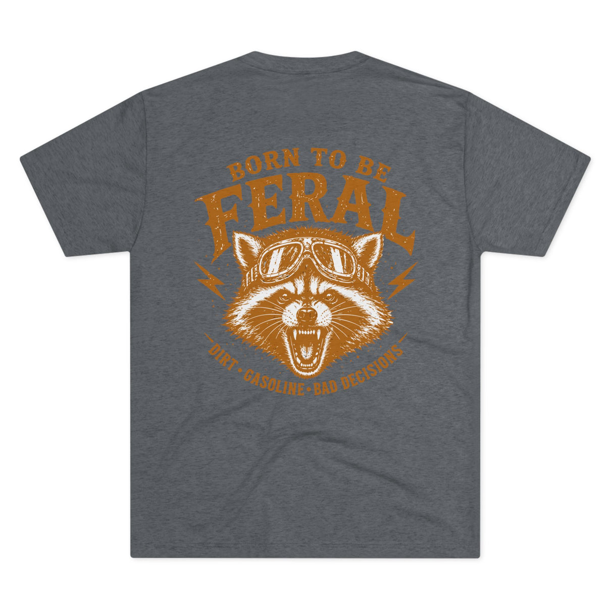 Born to Be Feral Graphic Tee — Vintage Raccoon Biker Shirt