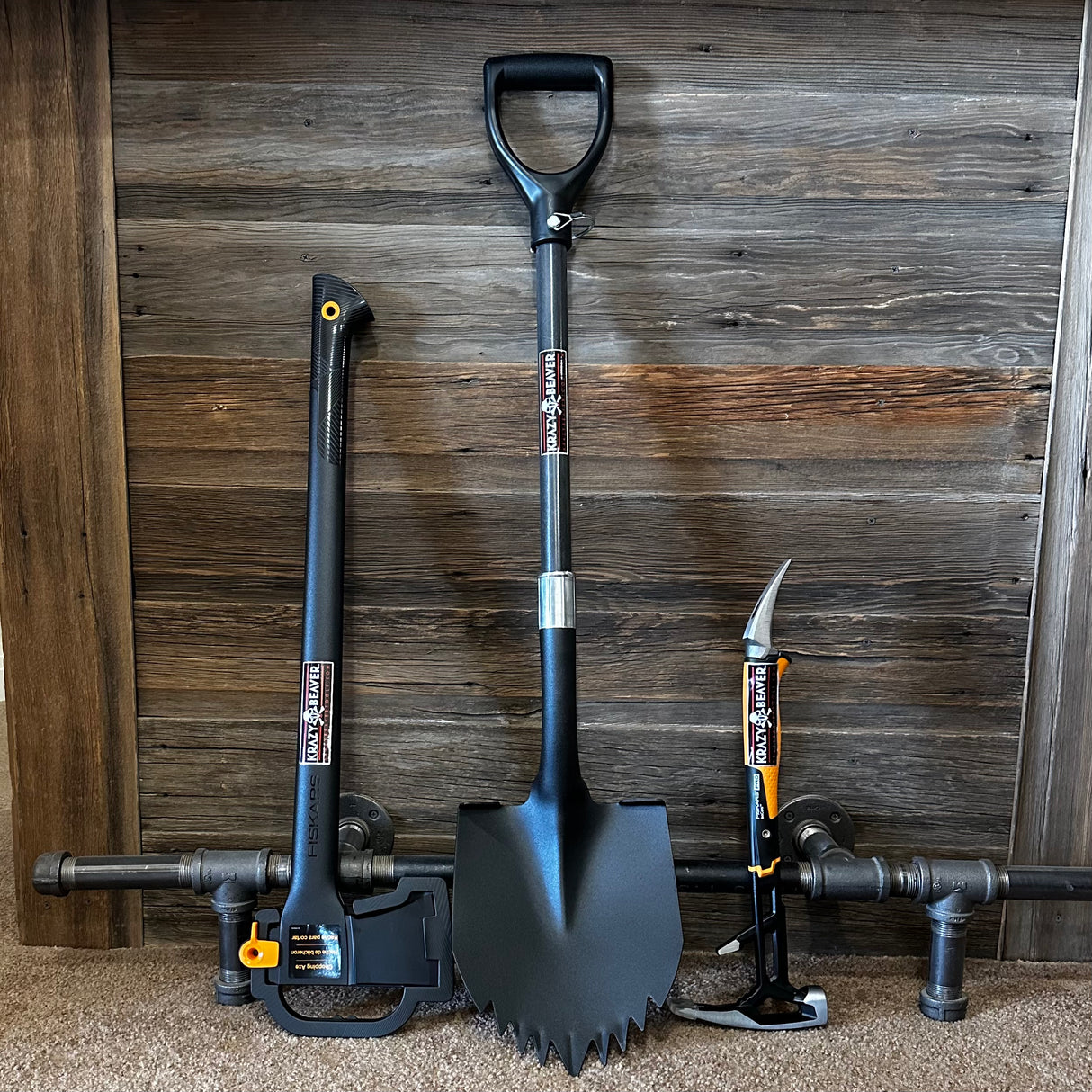 Krazy Beaver Shovel (All Black) , Axe and Hammer Combo