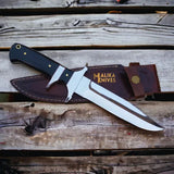 Finger Guard Bowie Knife D2 Steel Micarta Handle