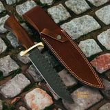 Handforged D2 Steel Bowie Knife Rosewood Handle