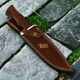 Handforged D2 Steel Bowie Knife Rosewood Handle