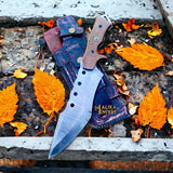 Custom Damascus Tracker Bowie Knife Micarta