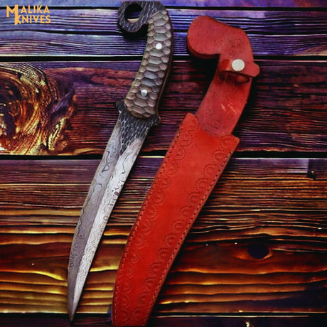 Hand forged Damascus Ringtail Hunting Knife