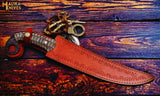 Hand forged Damascus Ringtail Hunting Knife