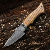 Twist Damascus Hunting Knife with Walnut Handle