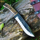 D2 Stag Hunting Knife Full Tang 7 Inch Blade