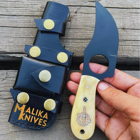 Camel Bone Skinner Knife with leather Sheath