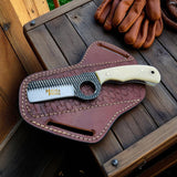 D2 Rasp Steel Bull Cutter Knife Camel Bone Handle