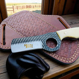 D2 Rasp Steel Bull Cutter Knife Camel Bone Handle