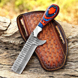 Damascus Bull Cutter Knife VG10 Cowboy Ranch Knife