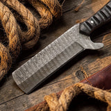 Bull Cutter Knife 1095 Damascus Steel Ranch Knife