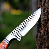 Cowboy Hunting Knife Rasp D2 Steel Turquoise Handle