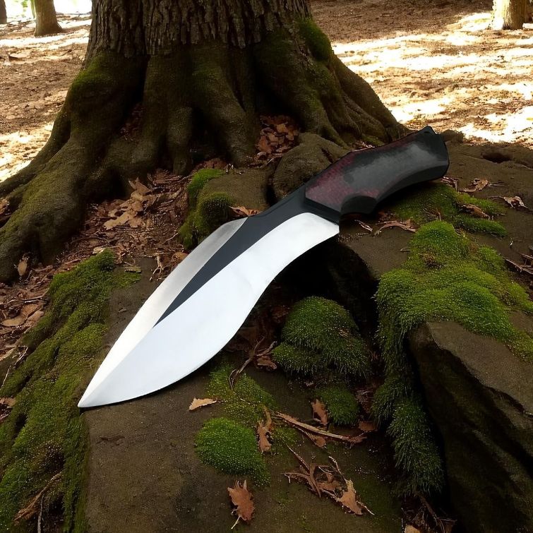Bushcraft Knife – 5 mm Blade & Red Micarta Handle