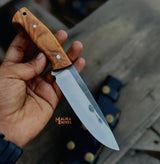 D2 Bushcraft Hunting Knife Walnut Handle
