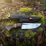 D2 Hunting Knife Antler Handle Rosewood Full Tang