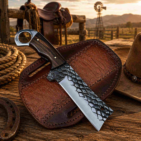 Ironwood Ranch Bull Cutter Knife in D2 Rasp Steel