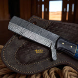 Damascus Bull Cutter Knife with Pakka Wood Handle