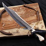 Copper Damascus Alamo Musso Bowie Knife