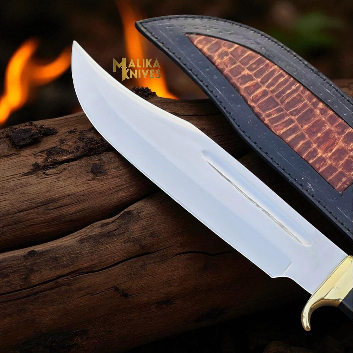 Dundee Bowie Knife D2 Carbon Steel with Bull Horn