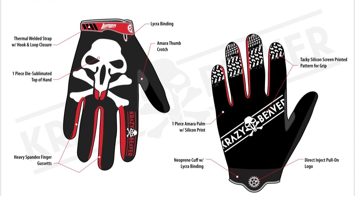 Gloves, Krazy Beaver Off-road Gloves (Free shipping in lower US